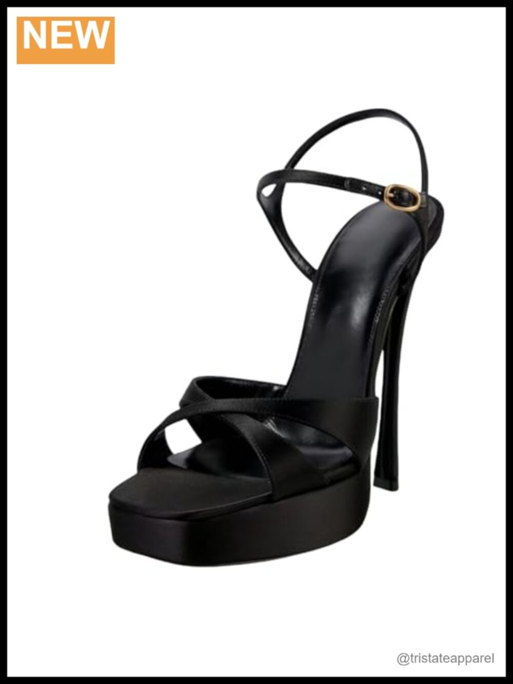Satin Platform Stiletto Sandals Ankle Strap Buckle High Heels Party Prom